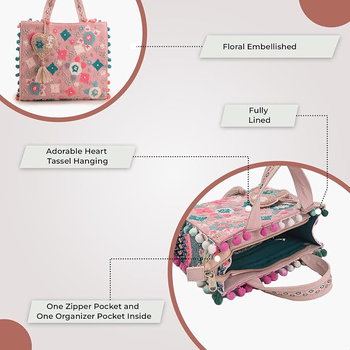 Boho Girl Lavender Embellished Adjustable Sling & Crossbody Handbag for Women 711r4+12p6l. sy695