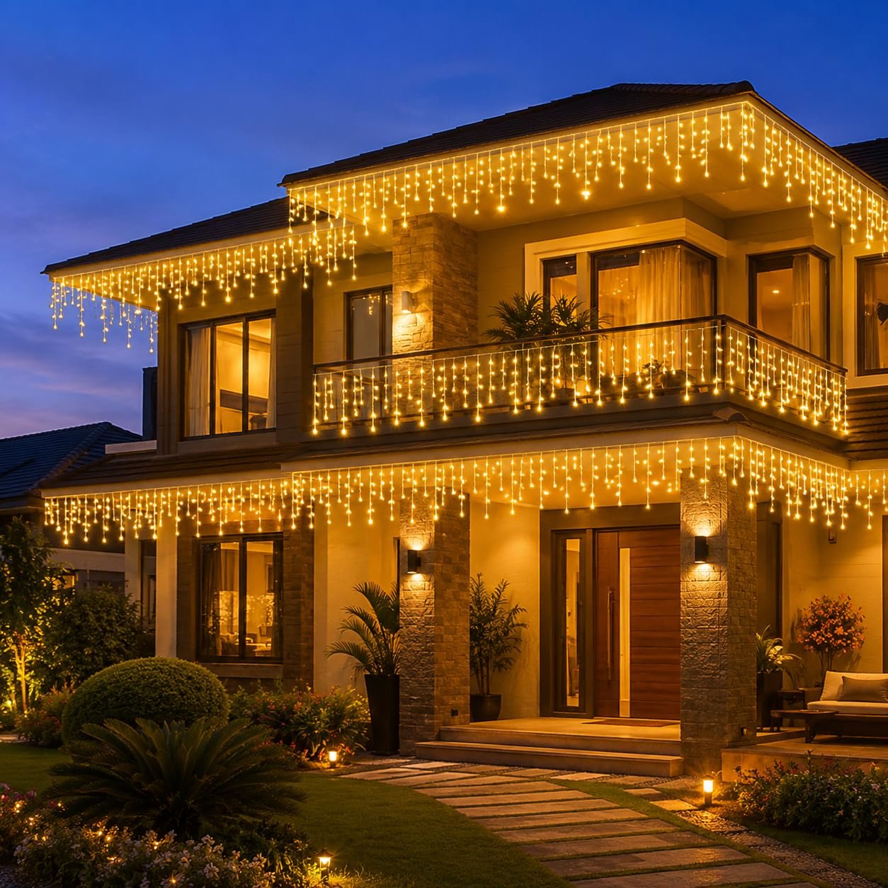 Buy Desidiya 96 LED Icicle Lights (10 Ft with 8 Modes) - Best Festival Deals House light windows